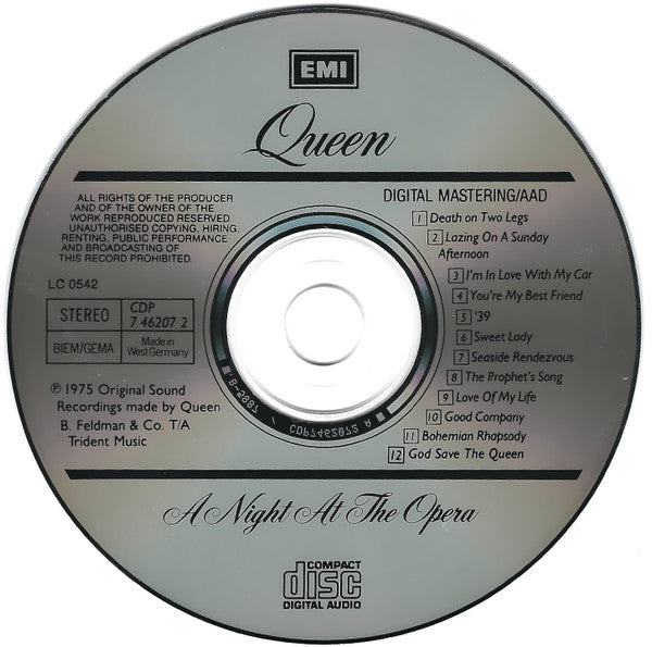 Queen : A Night At The Opera (CD, Album, RE, Son)