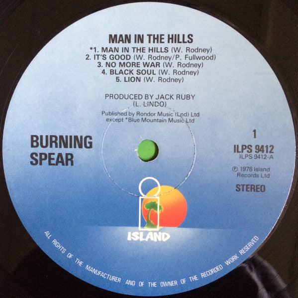 Burning Spear : Man In The Hills (LP, Album, RE)