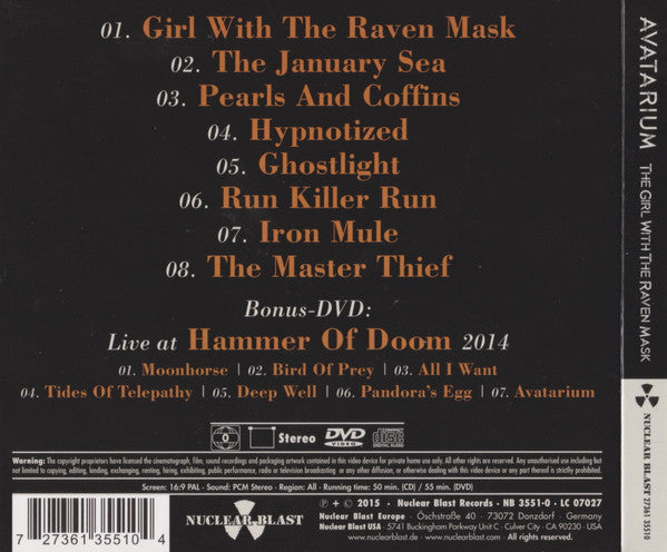 Avatarium : The Girl With The Raven Mask (CD, Album + DVD-V, PAL + Ltd, Dig)