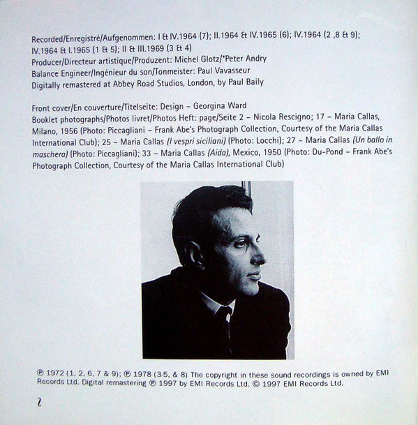 Maria Callas - Orchestre De La Société Des Concerts Du Conservatoire, Orchestre National De L'Opéra De Paris, Nicola Rescigno : Verdi Arias III (CD, Comp, RM)