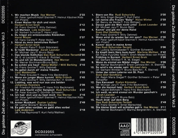 Various : Die Goldene Zeit Der Deutschen Schlager- Und Filmmusik Vol. 3 (2xCD, Comp)