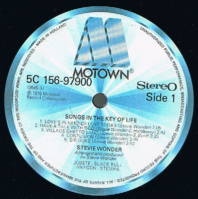 Stevie Wonder : Songs In The Key Of Life (2xLP + 7", EP + Album)