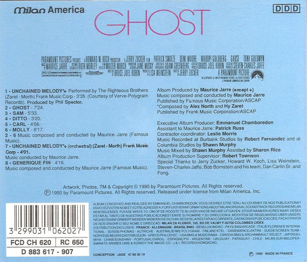 Maurice Jarre : Ghost (Original Motion Picture Soundtrack) (CD, Album)