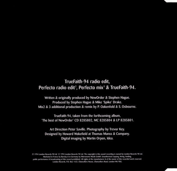 New Order : TrueFaith-94 (CD, Single)