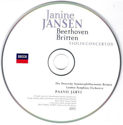 Janine Jansen  – Ludwig van Beethoven / Benjamin Britten  – Deutsche Kammerphilharmonie Bremen, London Symphony Orchestra, Paavo Järvi : Beethoven & Britten Violin Concertos (CD, Album + DVD-V, NTSC)