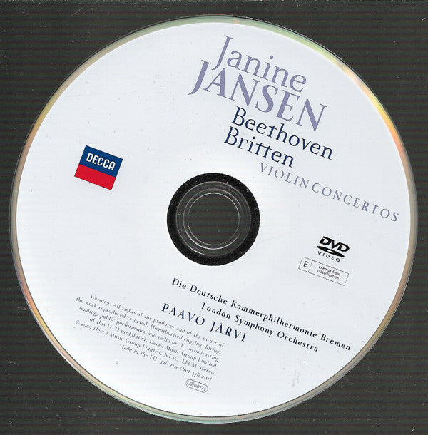 Janine Jansen  – Ludwig van Beethoven / Benjamin Britten  – Deutsche Kammerphilharmonie Bremen, London Symphony Orchestra, Paavo Järvi : Beethoven & Britten Violin Concertos (CD, Album + DVD-V, NTSC)