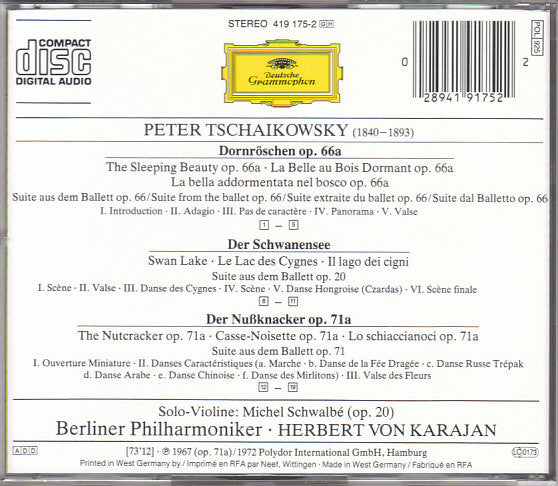 Pyotr Ilyich Tchaikovsky - Berliner Philharmoniker • Herbert von Karajan : Tschaikowsky - Ballettsuiten (Dornröschen • Schwanensee • Nussknacker) (CD, Comp)