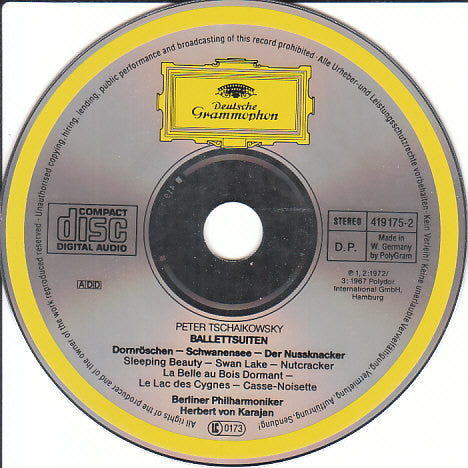 Pyotr Ilyich Tchaikovsky - Berliner Philharmoniker • Herbert von Karajan : Tschaikowsky - Ballettsuiten (Dornröschen • Schwanensee • Nussknacker) (CD, Comp)