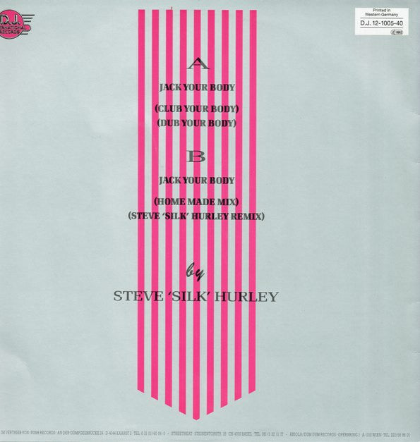 Steve "Silk" Hurley : Jack Your Body (12")