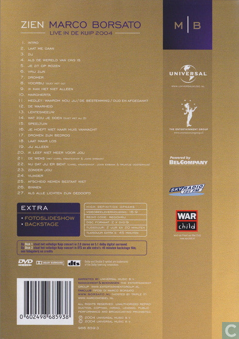 Marco Borsato : Zien - Live In De Kuip 2004 (2xDVD, S/Edition + CD, S/Edition)