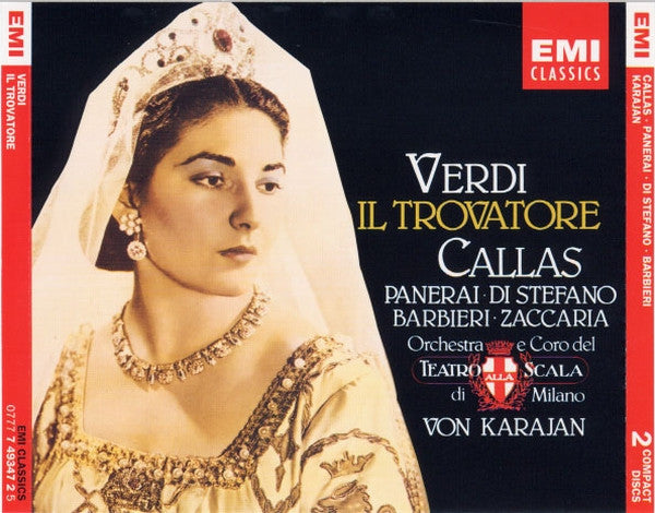 Giuseppe Verdi - Maria Callas, Rolando Panerai, Giuseppe di Stefano, Fedora Barbieri, Nicola Zaccaria, Orchestra Del Teatro Alla Scala E Coro Del Teatro Alla Scala, Herbert von Karajan : Il Trovatore (2xCD, Album, Mono, RE, RM + Box, Sli)