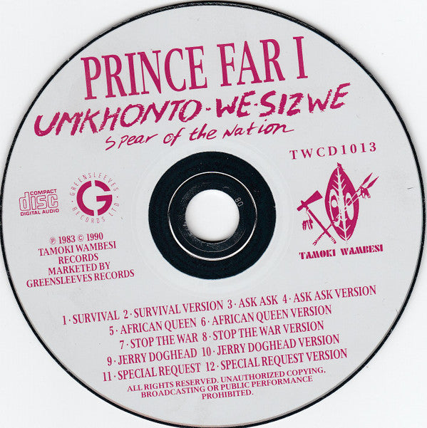 Prince Far I : Umkhonto We Sizwe (Spear Of The Nation) (CD, Album, RE)