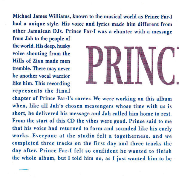 Prince Far I : Umkhonto We Sizwe (Spear Of The Nation) (CD, Album, RE)