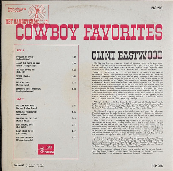 Clint Eastwood (2) : Cowboy Favorites (LP, Album, Mono)