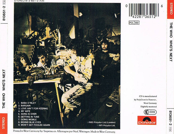 The Who : Who's Next (CD, Album, RE, RP)