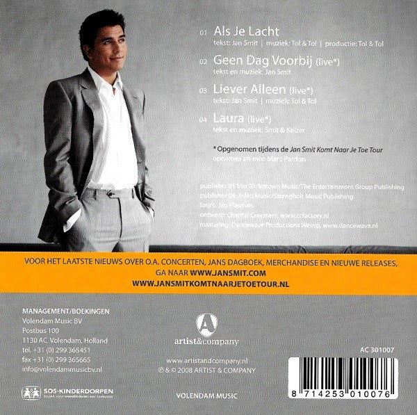 Jan Smit : Als Je Lacht (CD, Single)