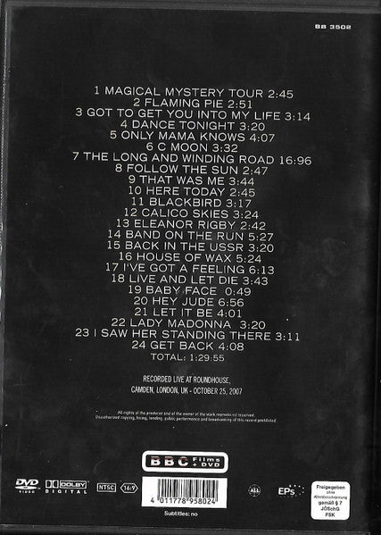 Paul McCartney : Live In London (DVD-V, Unofficial, NTSC)