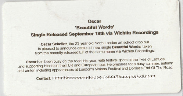 Oscar (90) : Beautiful Words (CDr, Single, Promo)