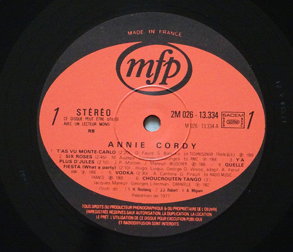 Annie Cordy : T'as Vu Monte-Carlo (LP, Comp, Mono)