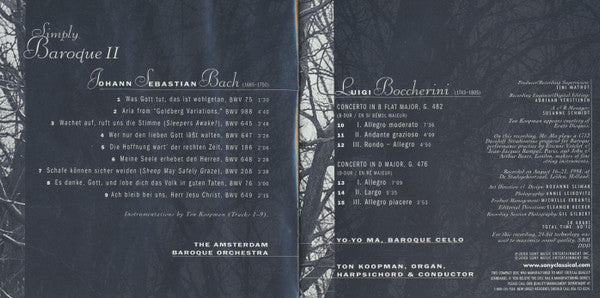 Yo-Yo Ma, Ton Koopman, The Amsterdam Baroque Orchestra : Simply Baroque II (CD, Album)