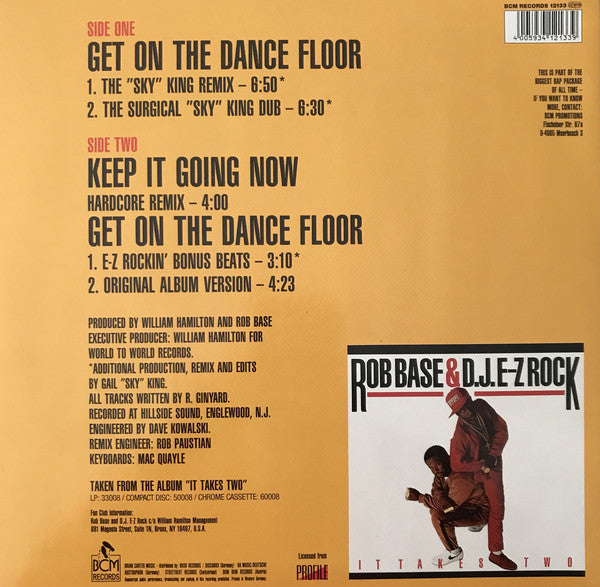 Rob Base & DJ E-Z Rock : Get On The Dance Floor (12")
