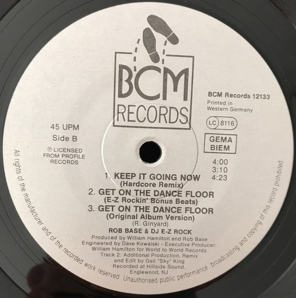 Rob Base & DJ E-Z Rock : Get On The Dance Floor (12")