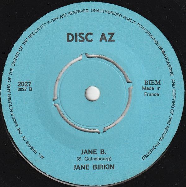 Jane Birkin, Serge Gainsbourg : Je T'aime… Moi Non Plus (7", Single, RE, Gre)