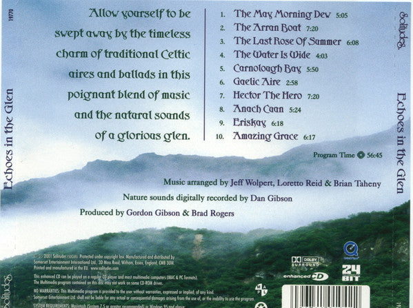 Jeff Wolpert, Loretto Reid & Brian Taheny, Dan Gibson : Echoes In The Glen (Celtic Aires & Ballads) (CD, Album, Enh, Multichannel)