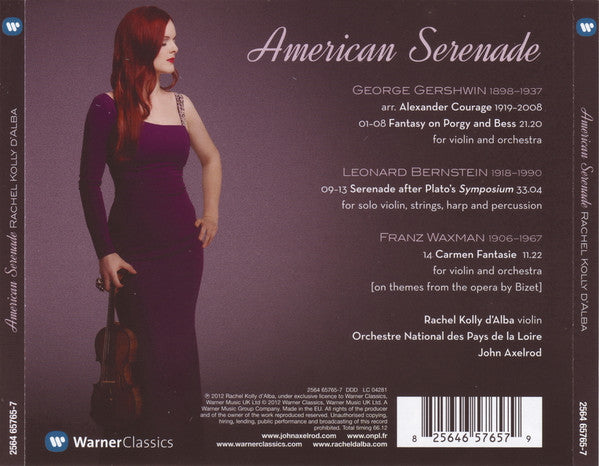 Rachel Kolly D'Alba, Leonard Bernstein ∙ Franz Waxman ∙ George Gershwin, Orchestre National Des Pays De La Loire ∙ John Axelrod : American Serenade (CD, Album)