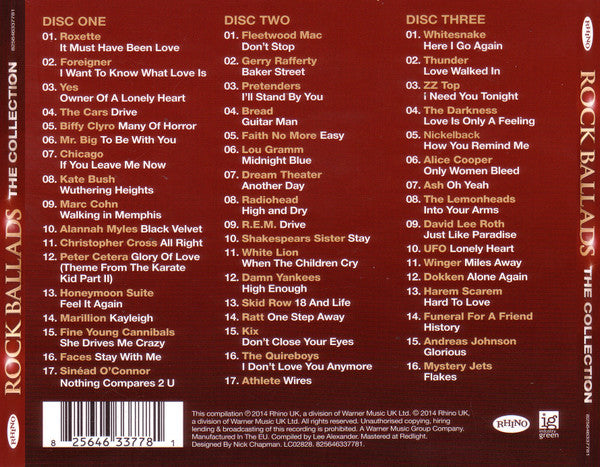 Various : Rock Ballads: The Collection (3xCD, Comp)