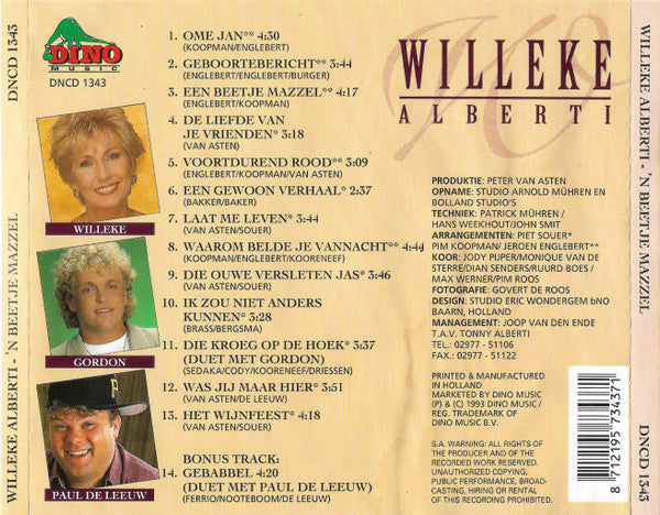 Willeke Alberti : 'N Beetje Mazzel (CD, Album)