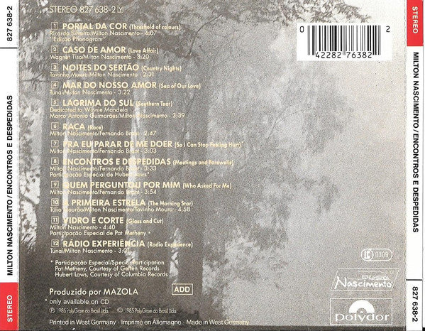 Milton Nascimento : Encontros E Despedidas (CD, Album)