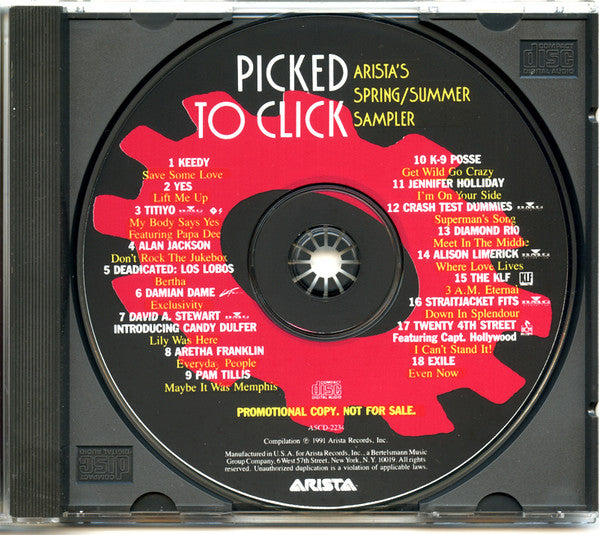 Various : Picked To Click - Arista's Spring Summer Sampler (CD, Comp, Promo)