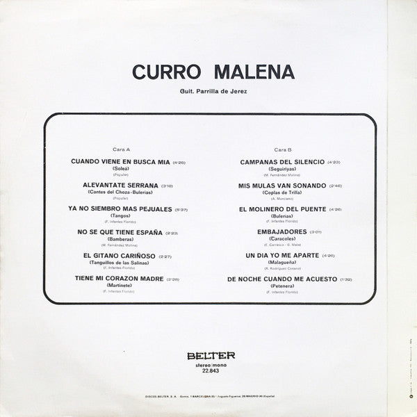Curro Malena : Curro Malena (LP, Album)