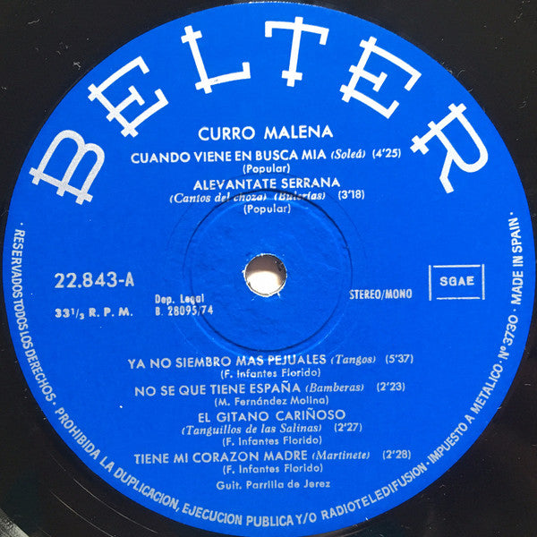 Curro Malena : Curro Malena (LP, Album)