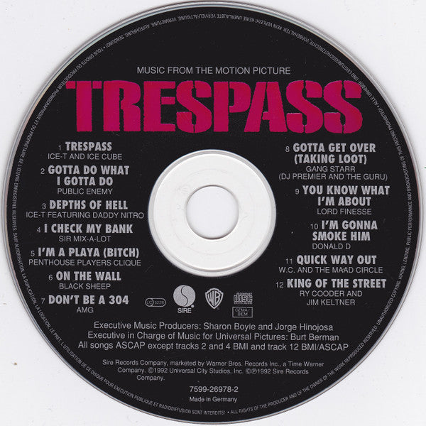 Various : Trespass (Music From The Motion Picture) (CD, Comp)