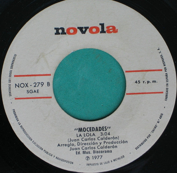 Mocedades : Solo Era Un Niño / La Lola (7", Single)