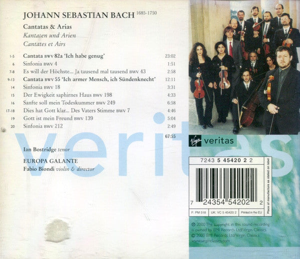 Johann Sebastian Bach - Ian Bostridge, Europa Galante . Fabio Biondi : Cantatas & Arias (CD, Album)