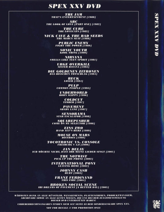 Various : 25 Jahre Spex (DVD-V, Comp, Promo, PAL)
