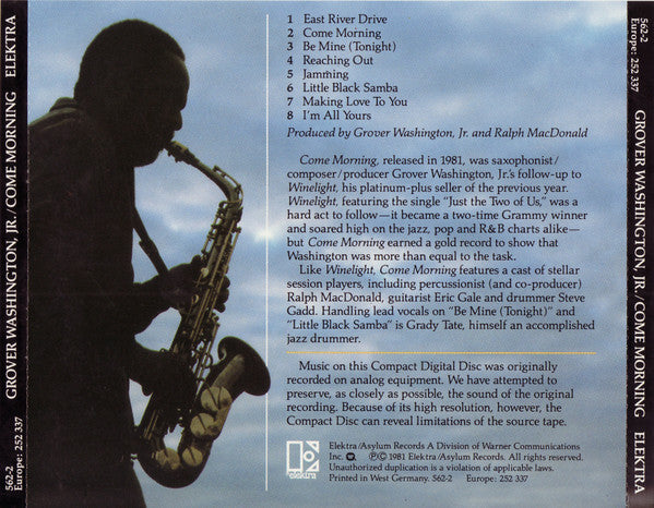 Grover Washington, Jr. : Come Morning (CD, Album, RE, Tar)