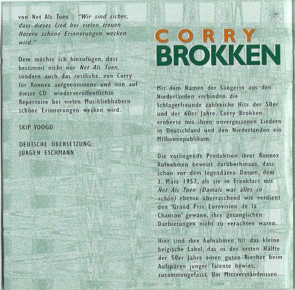 Corry Brokken : Nana - Die Ronnex Aufnahmen (CD, Comp, RM)