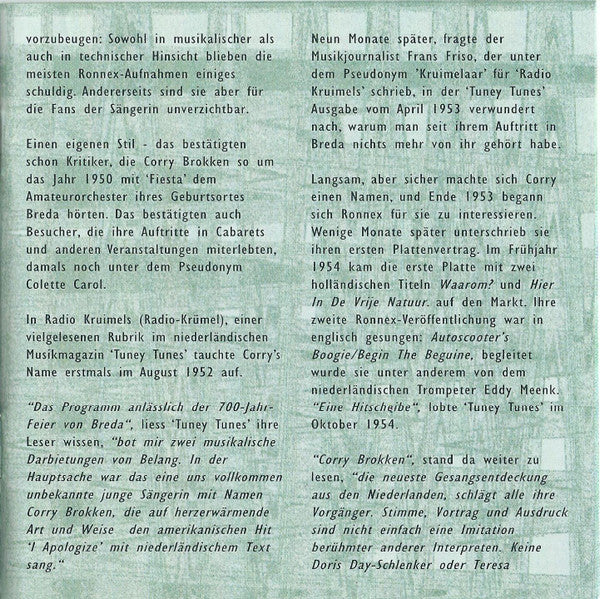Corry Brokken : Nana - Die Ronnex Aufnahmen (CD, Comp, RM)