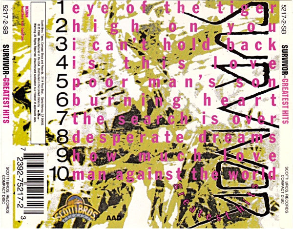 Survivor : Greatest Hits (CD, Comp, RP)