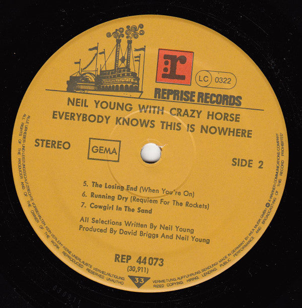 Neil Young With Crazy Horse : Everybody Knows This Is Nowhere (LP, Album, RE, Gat)