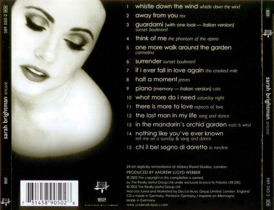 Sarah Brightman : Encore (CD, Comp, RM)