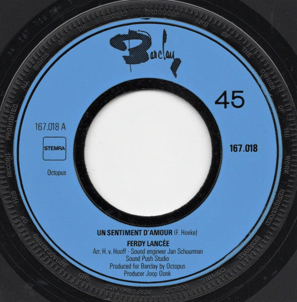 Ferdi Lancee : Un Sentiment D'Amour  (7", Single)