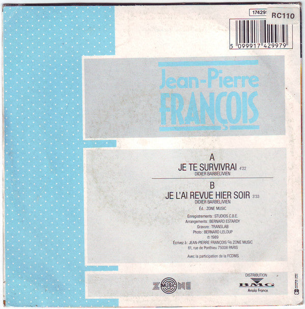 Jean-Pierre François : Je Te Survivrai (7", Single)