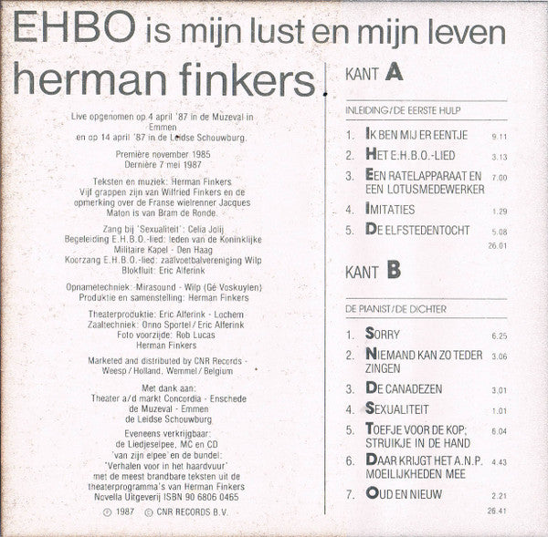 Herman Finkers : E.H.B.O. Is Mijn Lust En Mijn Leven (Cass, Album)