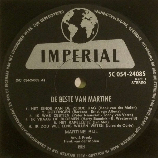 Martine Bijl : De Beste Van Martine (LP, Comp)