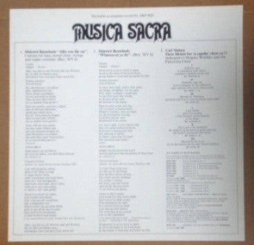 Carl Nielsen / Dieterich Buxtehude - Mogens Wöldike, Grethe Krogh, Hans Christian Andersen (2), Gunnar Tagmose, Universitetskoret Lille MUKO, The Young Danish Chamber Orchestra : Musica Sacra (LP)